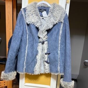 Montanaco Luxurious faux suede and faux fur lining and Accents jacket